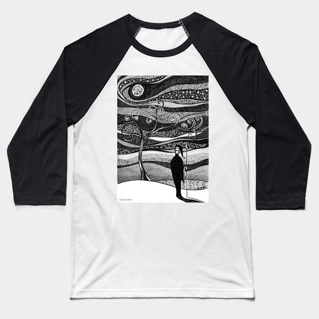 'The Nightwatchman' Baseball T-Shirt by jerrykirk